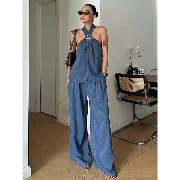 Agatha Halter Co-ord - Navy Blue