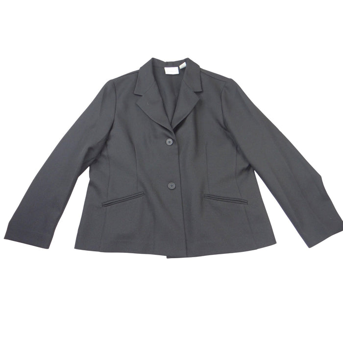 Alfred Dunner Womens Black Two Button Blazer Jacket Plus Size 18 Professional0