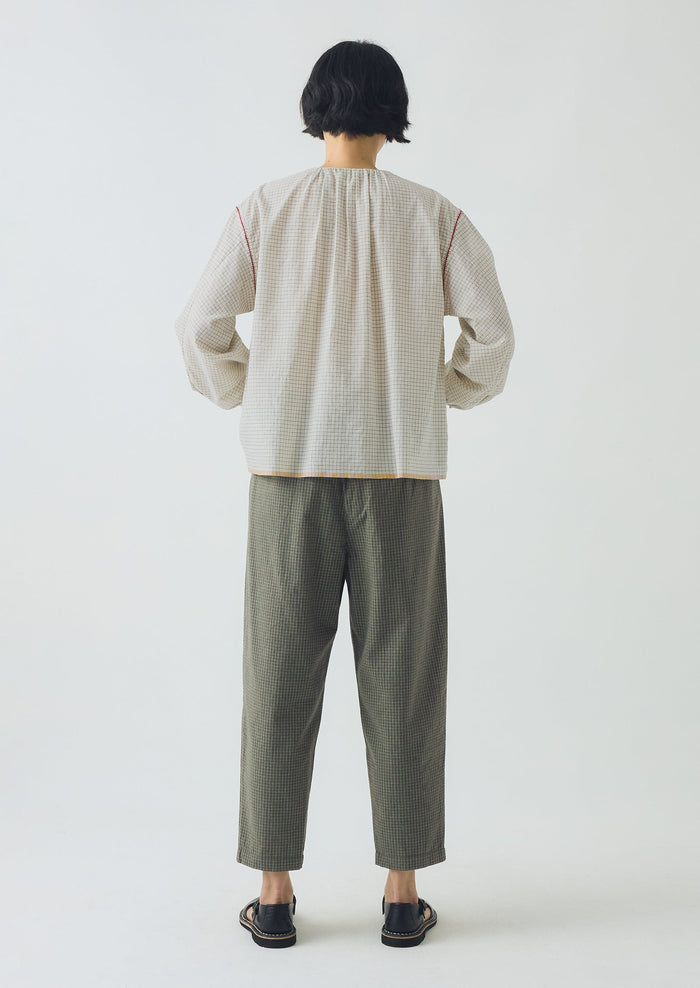 Alix Pixel Check Trousers | Matcha Green