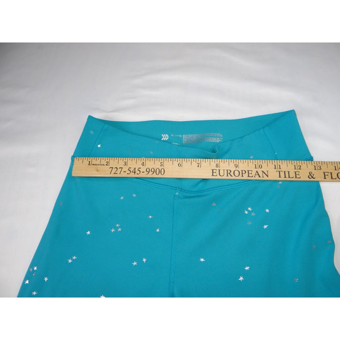 All In Motion Teal Star Print Athleisure Leggings Size XL 14 163