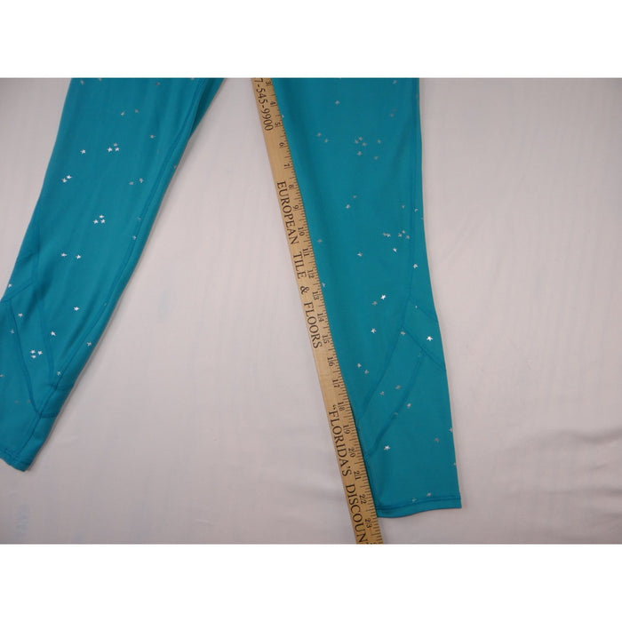 All In Motion Teal Star Print Athleisure Leggings Size XL 14 164