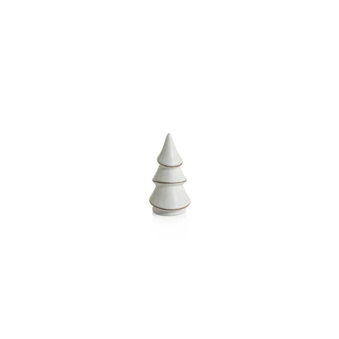 ALPINA PORCELAIN TREE-WHITE WITH GOLD TRIM 3"