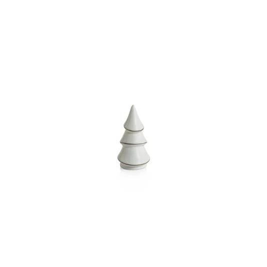 ALPINA PORCELAIN TREE-WHITE WITH GOLD TRIM 3"