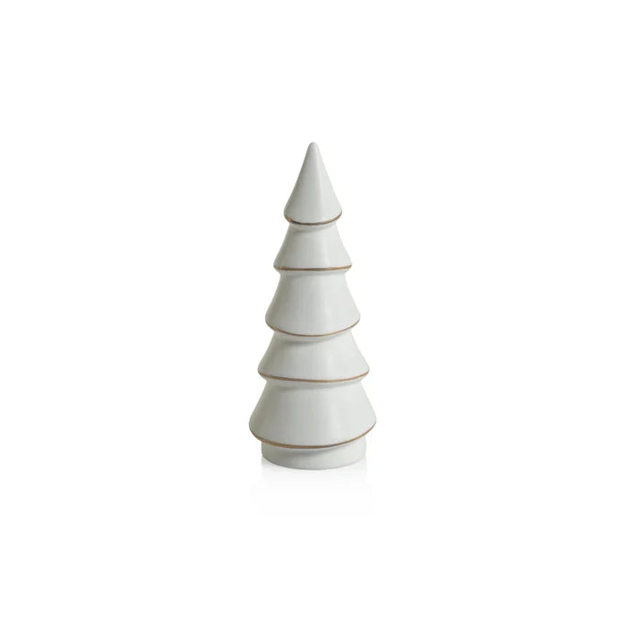 ALPINA PORCELAIN TREE-WHITE WITH GOLD TRIM 6.5"
