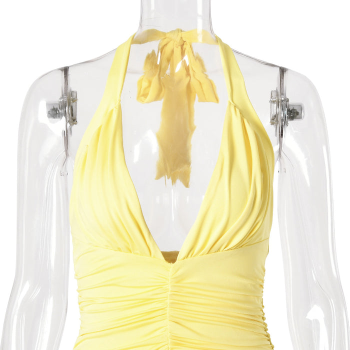 Amber Fit and Flare Maxi Dress - Yellow
