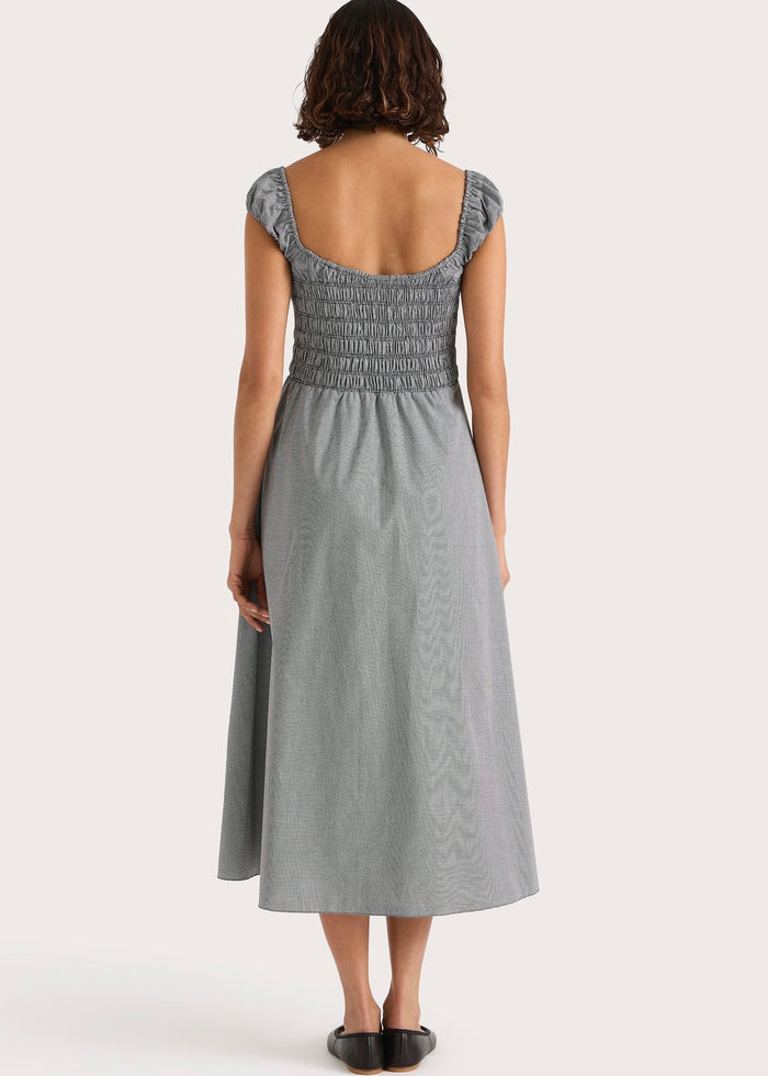 Amelie Midi Dress (Gingham Black)
