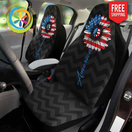 America Peace Flower Car Seat Covers-ShopImaginable.com