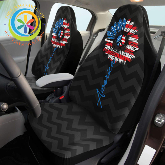 America Peace Flower Car Seat Covers-ShopImaginable.com