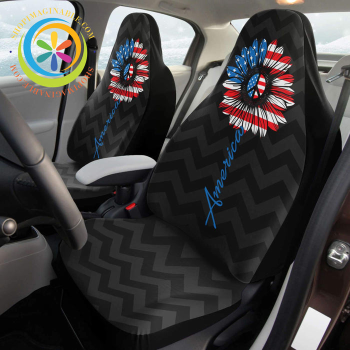 America Peace Flower Car Seat Covers-ShopImaginable.com