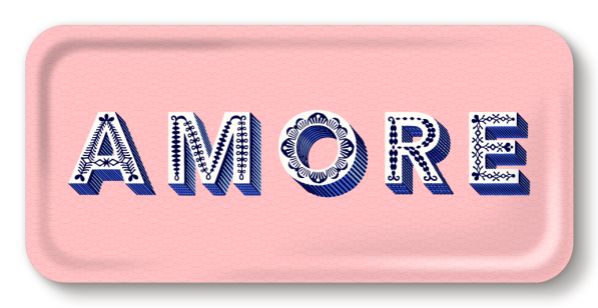 Tray 32x15cm Amore/light pink - IT