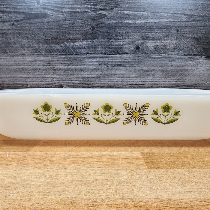 Anchor Hocking Fire King Meadow Green 12in Casserole Oven Baking Pan 432 1.5qt