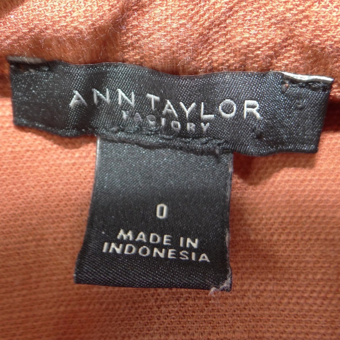 Ann Taylor Factory Burnt Orange Sleeveless Wide Leg Button Front Jumpsuit 01