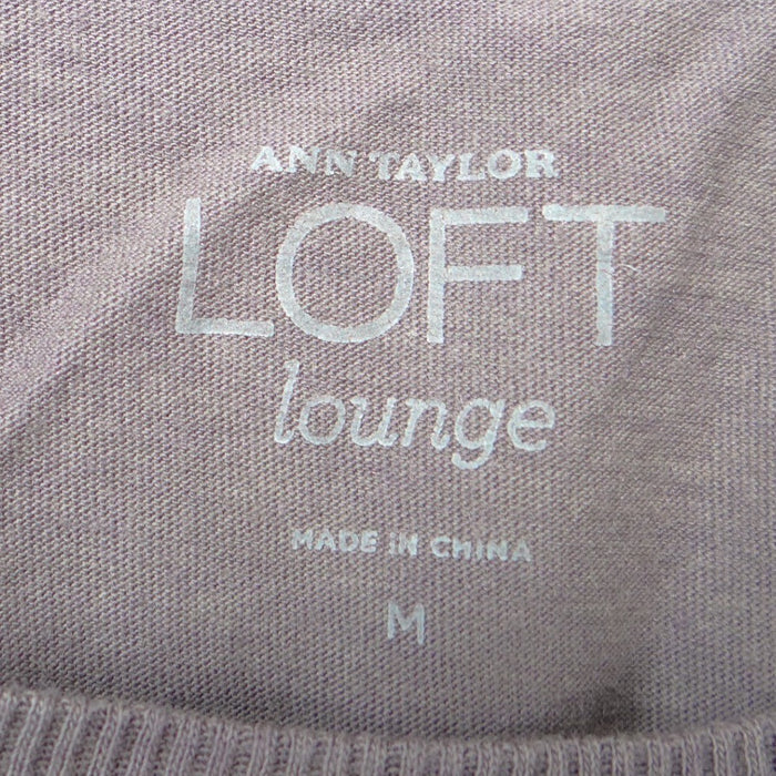 Ann Taylor Loft Lounge Mauve Purple Mixed Media Tank Top Sleeveless Medium1