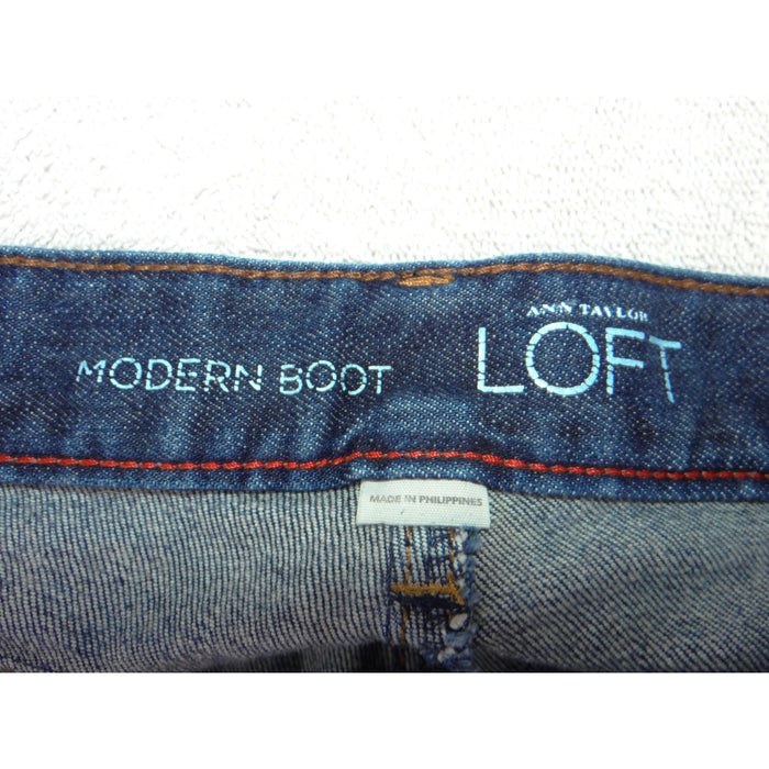 Ann Taylor Loft Modern Boot Blue Denim Jeans Medium Wash Size 6 Stretch 39353