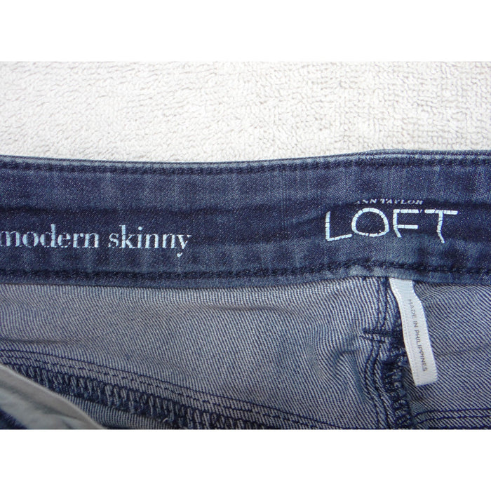 Ann Taylor LOFT Modern Skinny Jeans Dark Indigo Blue Denim Womens 39222