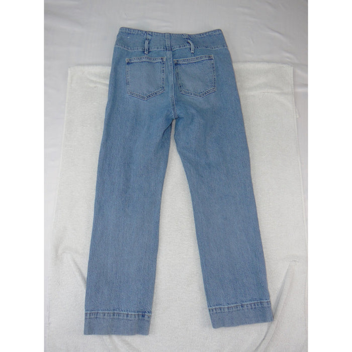 Ann Taylor Petite The Easy Straight Light Wash Blue Jeans 2P High Rise Stretch1