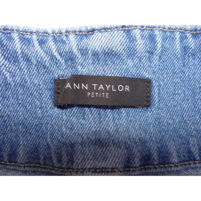 Ann Taylor Petite The Easy Straight Light Wash Blue Jeans 2P High Rise Stretch3