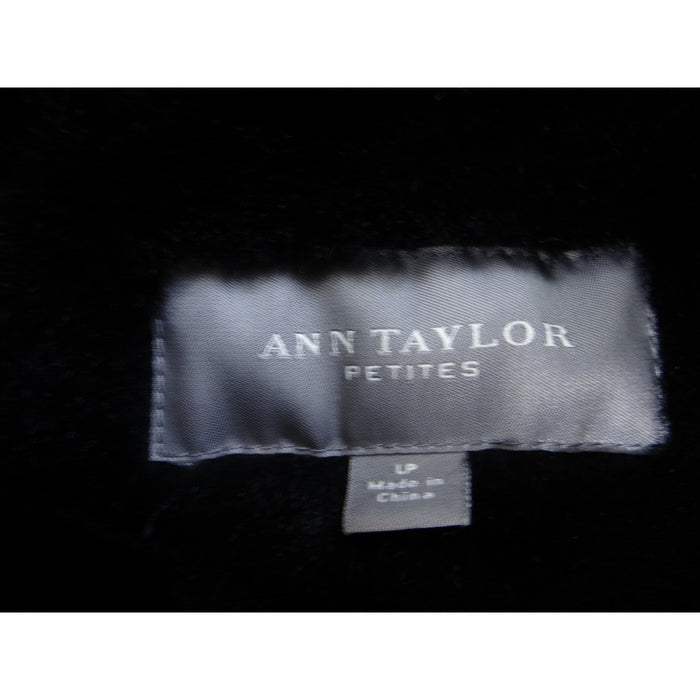 Ann Taylor Petites Black Faux Fur Collar Zip Vest Women Size LP1