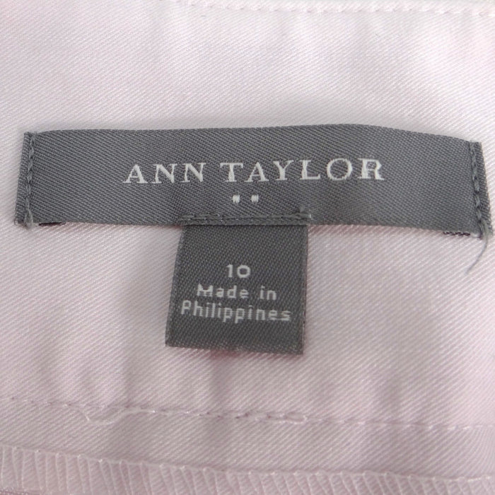 Ann Taylor Womens Light Pink Wide Leg Dress Pants Trousers Size 10 Office Career1