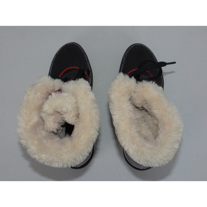 Anne Klein Sport AKGALLUP Black Plaid Faux Fur Trim Winter Duck Boots Womens 6M5