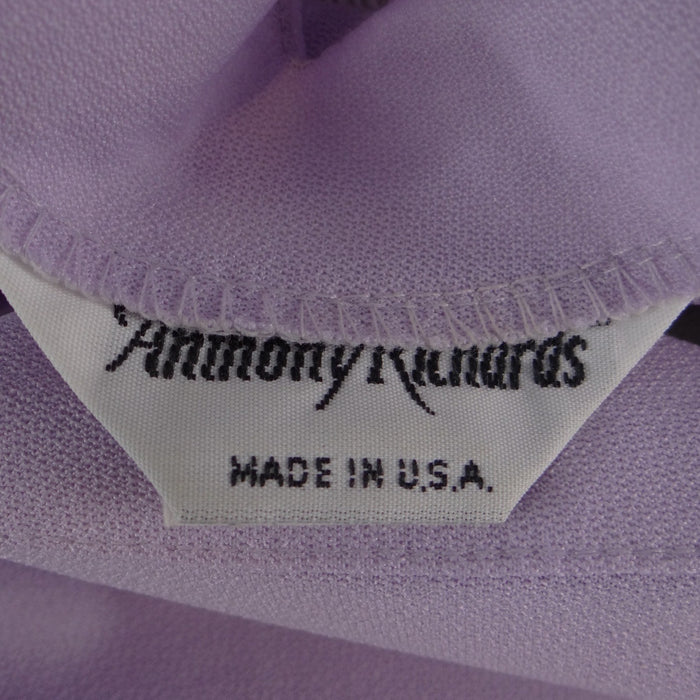 Anthony Richards Vintage Lavender Purple Square Neck Maxi Dress Short Sleeve1