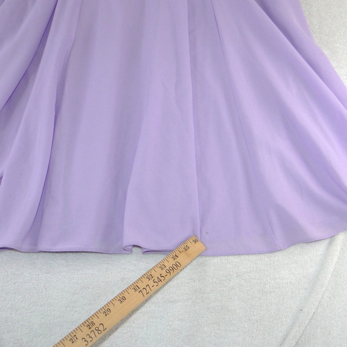 Anthony Richards Vintage Lavender Purple Square Neck Maxi Dress Short Sleeve4