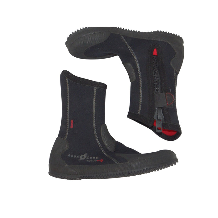 Aqua Lung SuperZip Ergo 5mm Neoprene Dive Boots Black Red Mens 5 Womens 6 37280