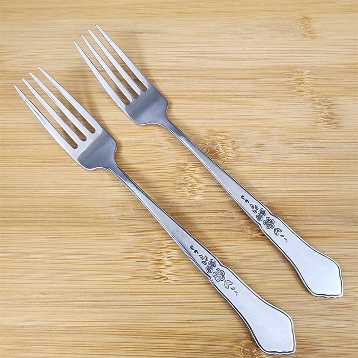 Ashmore Oneida Dinner Fork Set of 2 Stainless Burnished Handle Flatware