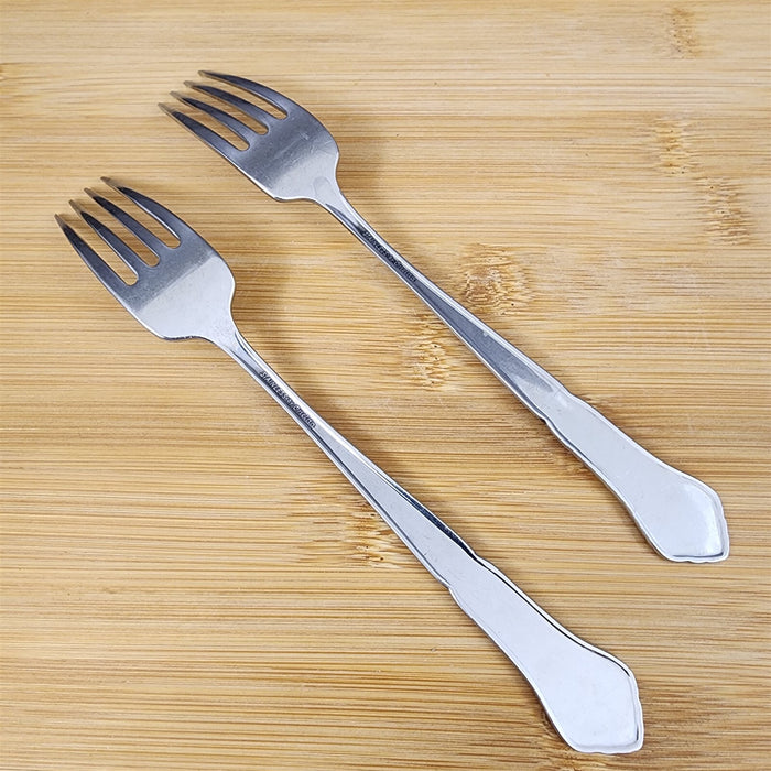 Ashmore Oneida Dinner Fork Set of 2 Stainless Burnished Handle Flatware