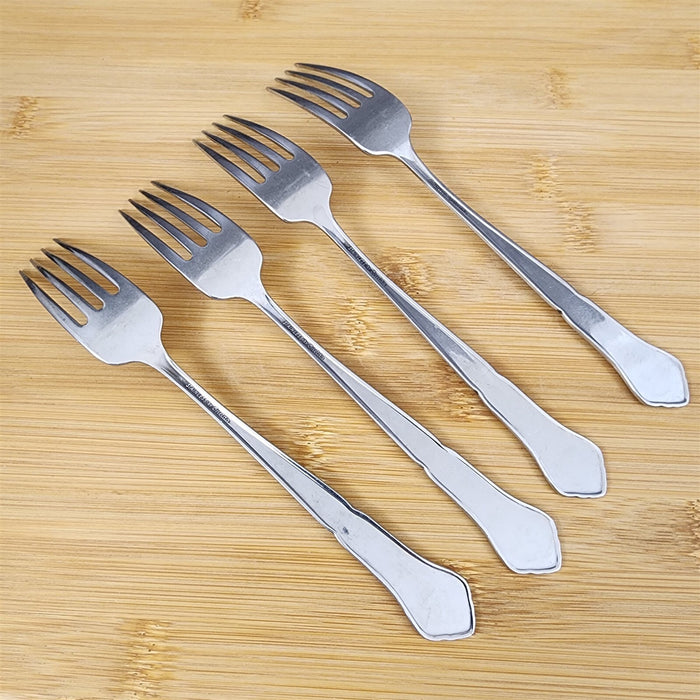 Ashmore Oneida Dinner Fork Set of 4 Stainless Burnished Handle Flatware