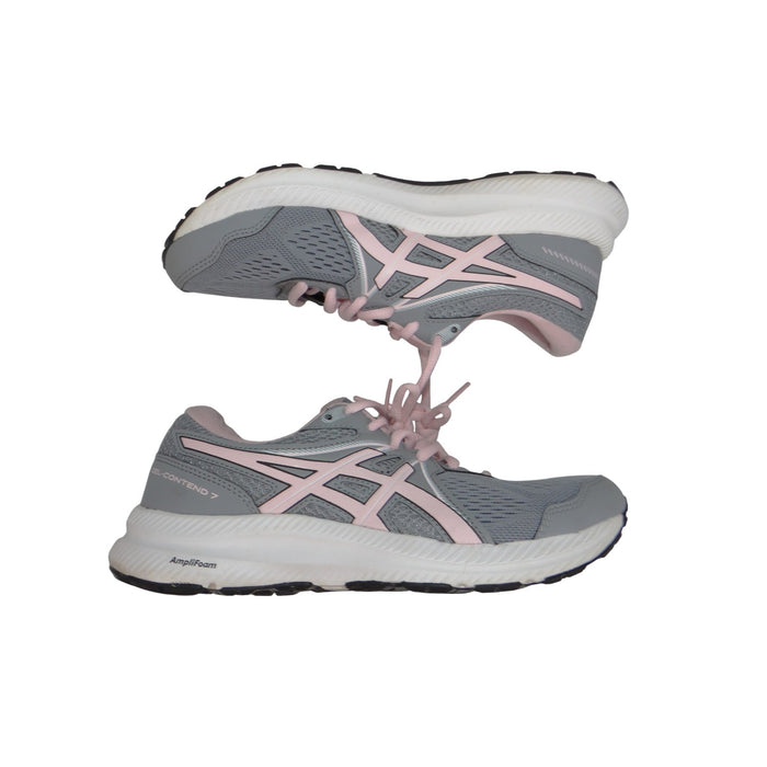 Asics Gel Contend 7 Womens 7 Wide Grey Pink Running Shoes 1012A9100