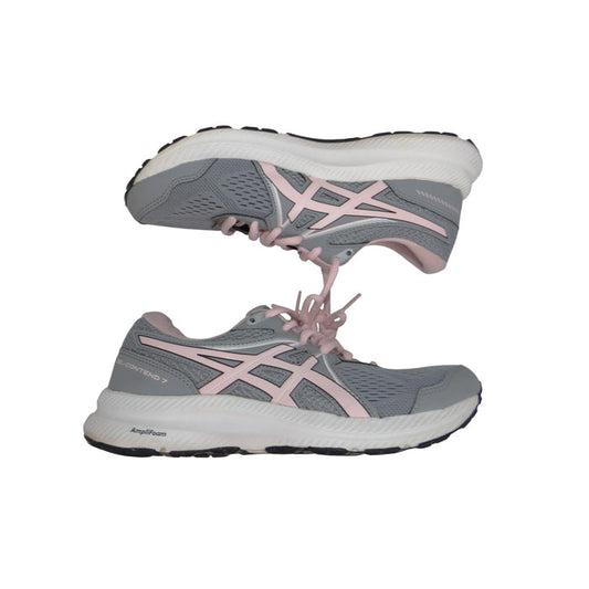 Asics Gel Contend 7 Womens 7 Wide Grey Pink Running Shoes 1012A9100