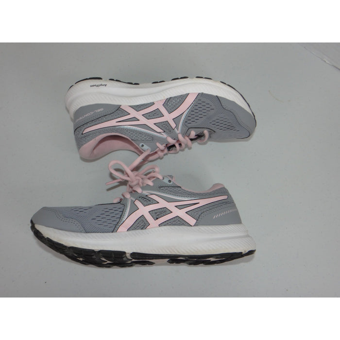 Asics Gel Contend 7 Womens 7 Wide Grey Pink Running Shoes 1012A9101