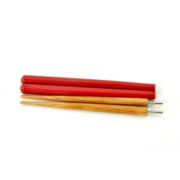 Red travel chopsticks collapsed
