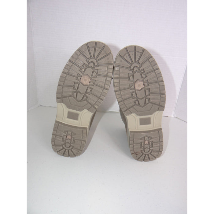 Athlefit Womens Ankle Combat Boots Taupe Knit Collar Lug Sole A69 Size 72