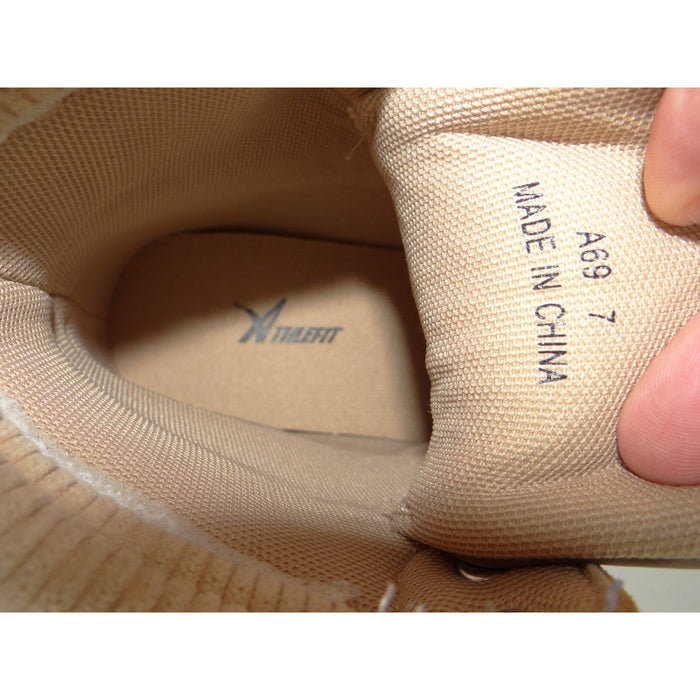 Athlefit Womens Ankle Combat Boots Taupe Knit Collar Lug Sole A69 Size 73