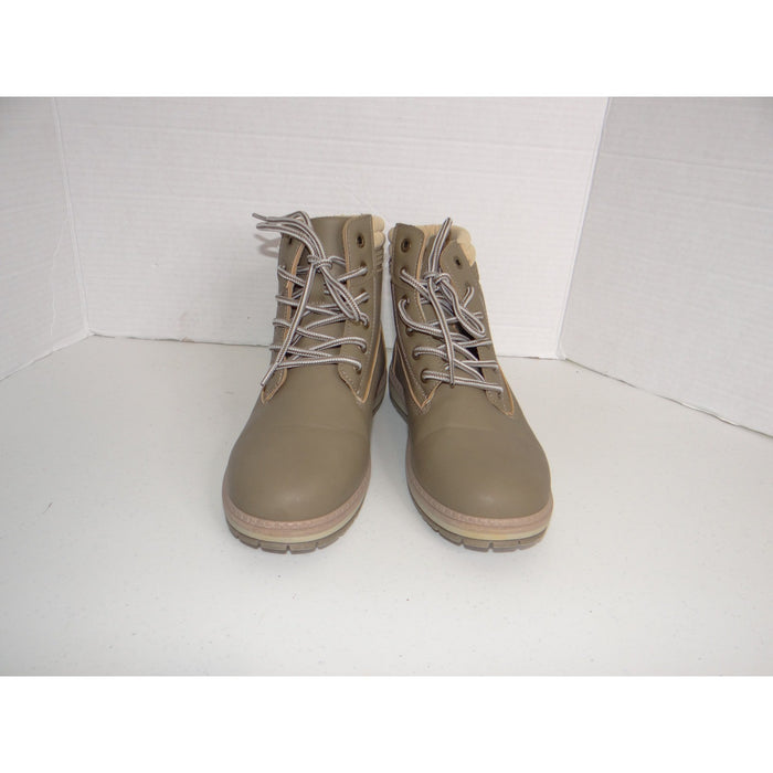 Athlefit Womens Ankle Combat Boots Taupe Knit Collar Lug Sole A69 Size 75