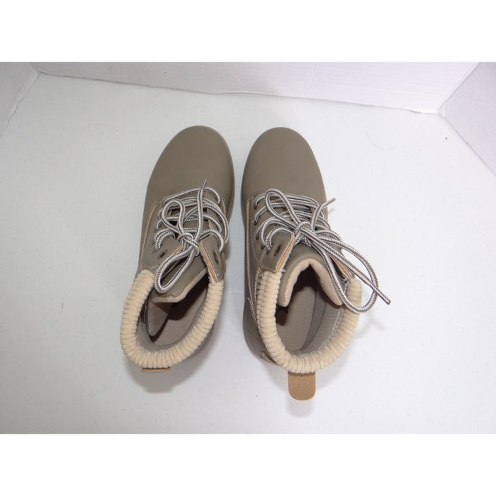 Athlefit Womens Ankle Combat Boots Taupe Knit Collar Lug Sole A69 Size 76