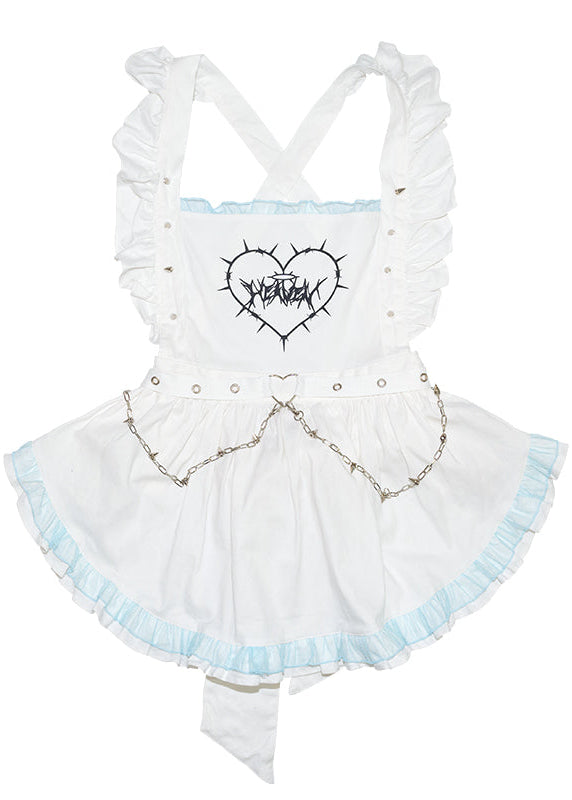 Baby Punk Angel Punk White Blue Apron