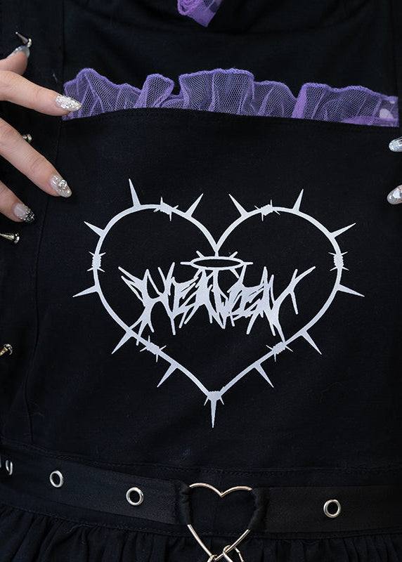 ACDC Rag Baby Punk Devil Punk Black Purple Apron — detail shot 3