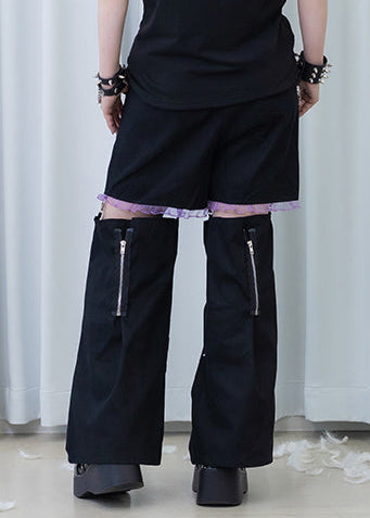 ACDC Rag Baby Punk Angel Punk Detachable Cargo Pants — model back view