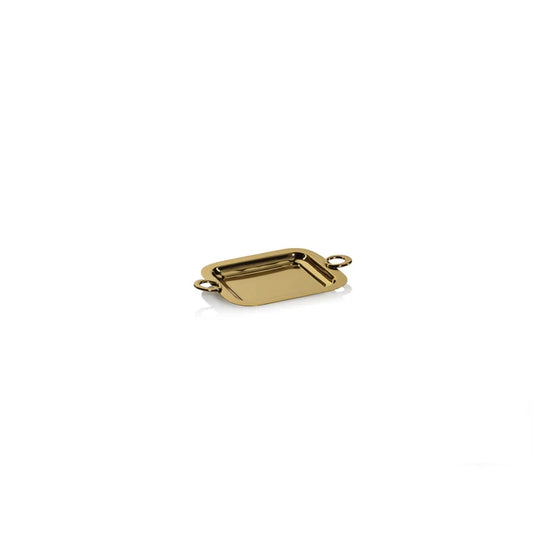 BACARDI POLISHED BRASS SERVING TRAY - GOLD - 10.25 IN