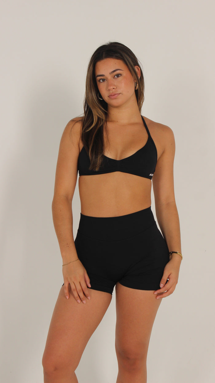 Backless Halter Bra - Black
