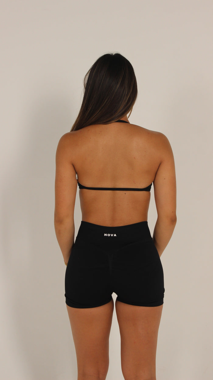 Backless Halter Bra - Black