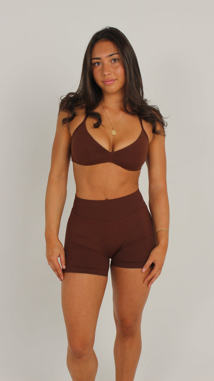 Backless Halter Bra - Dark Brown