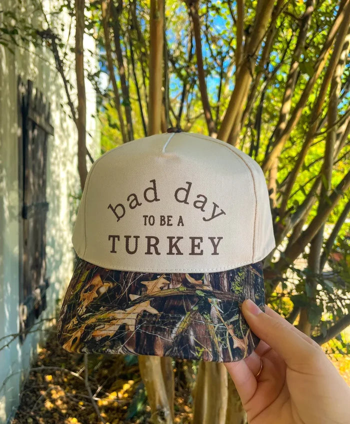 Bad Day To Be A Turkey Khaki/ Real Camo Canvas Trucker