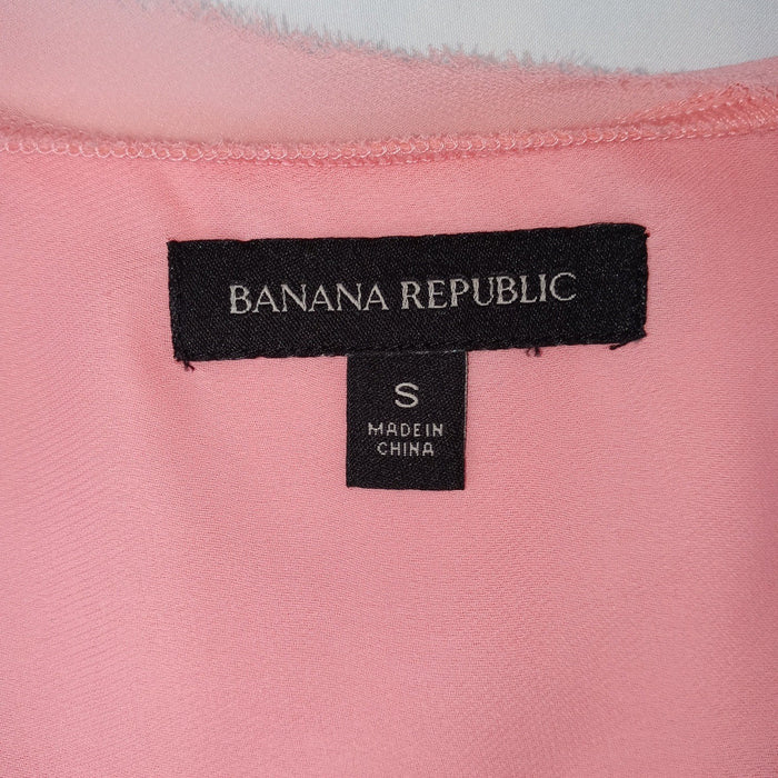 Banana Republic Coral Pink Sleeveless V Neck Tunic Top Blouse Women's Size S1