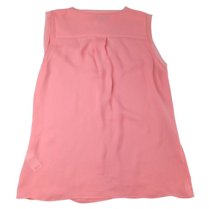 Banana Republic Coral Pink Sleeveless V Neck Tunic Top Blouse Women's Size S2