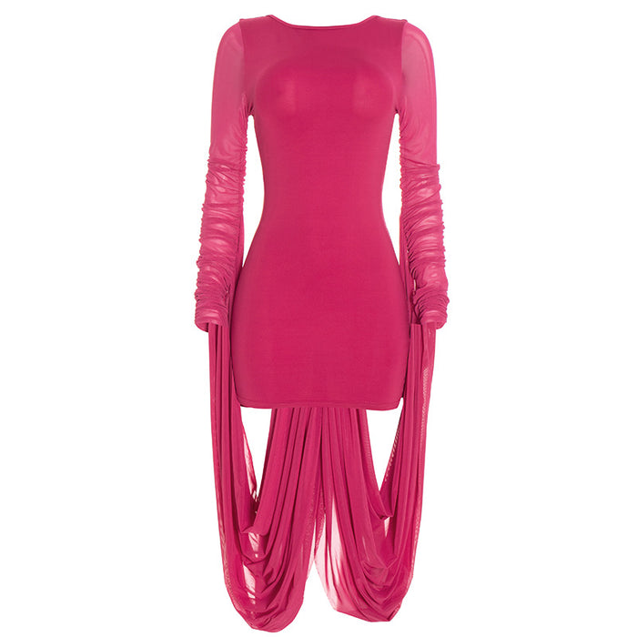Barbie Mini Bodycon Dress - Rose Red