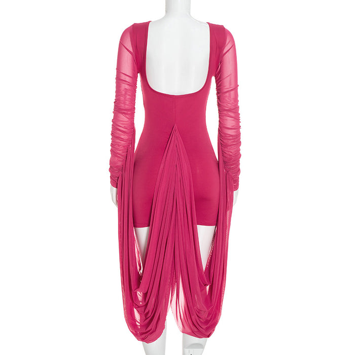 Barbie Mini Bodycon Dress - Rose Red
